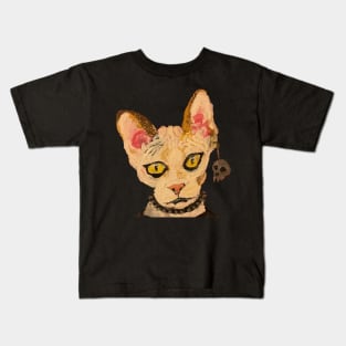 Hairless goth cat Kids T-Shirt